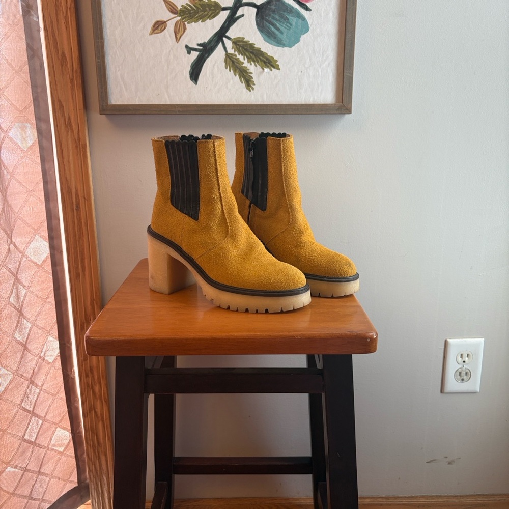 Free People Mustard Heeled Boots